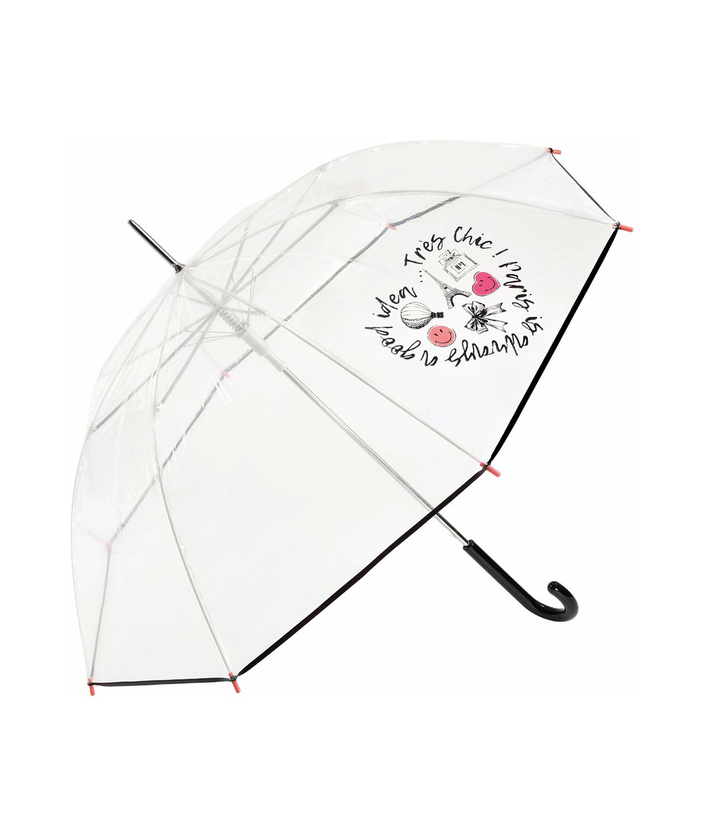 14€ | Paraguas transparente largo Smiley LasMaletas.es Color Negro